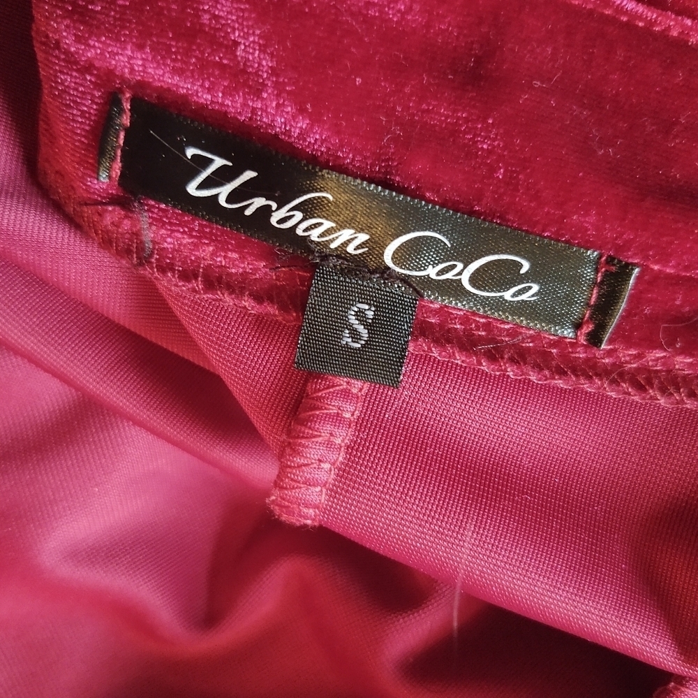 Women's Open Front Velvet Duster Cardigan - Deep Magenta - Picture 11 of 12